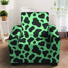 Black And Teal Cow Print Armchair Cover-grizzshop