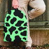 Black And Teal Cow Print Backpack-grizzshop