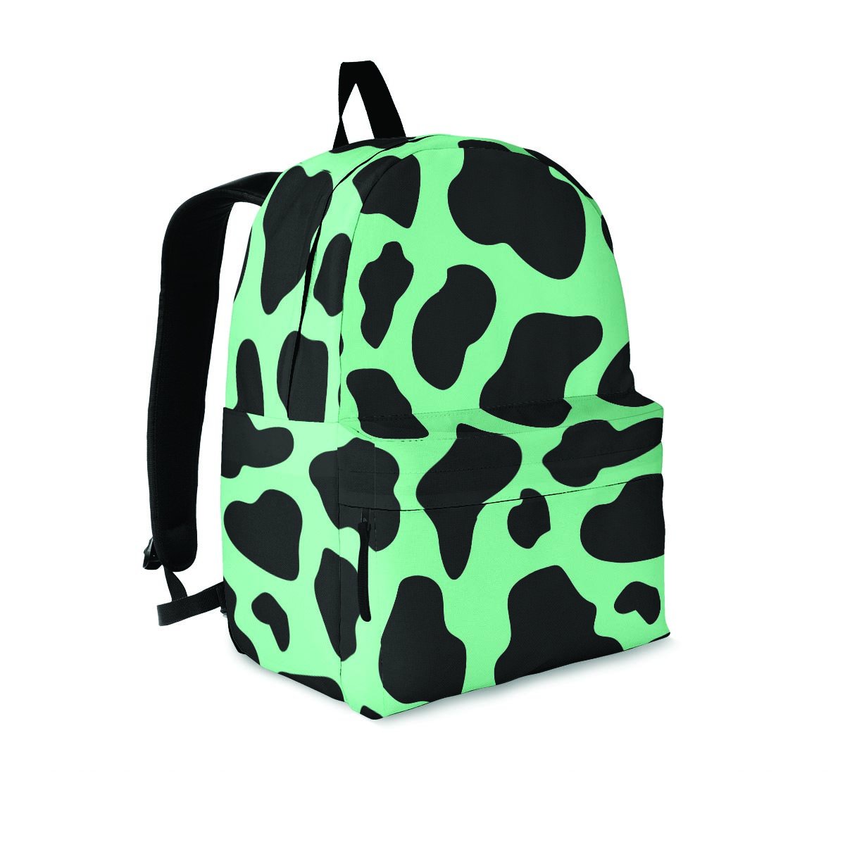 Black And Teal Cow Print Backpack-grizzshop