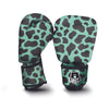 Black And Teal Cow Print Boxing Gloves-grizzshop