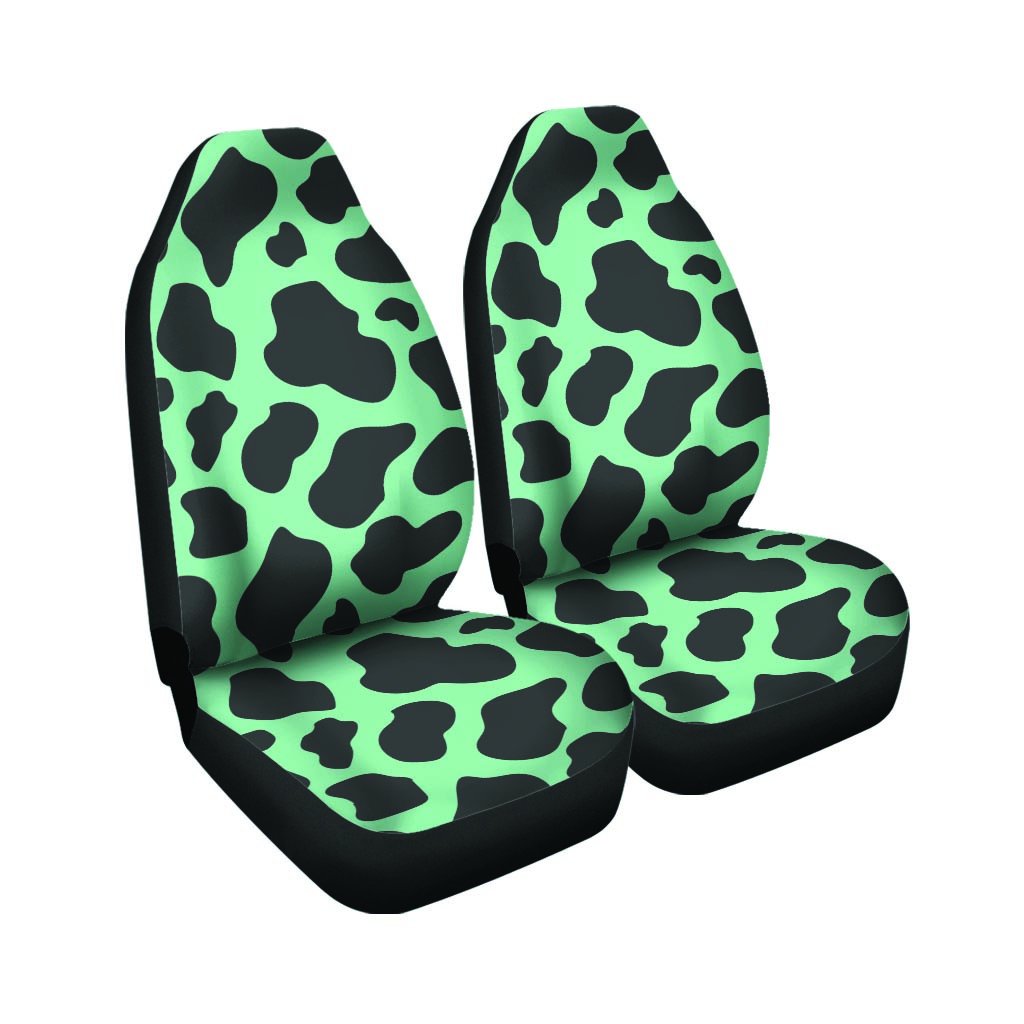 Black And Teal Cow Print Car Seat Covers-grizzshop