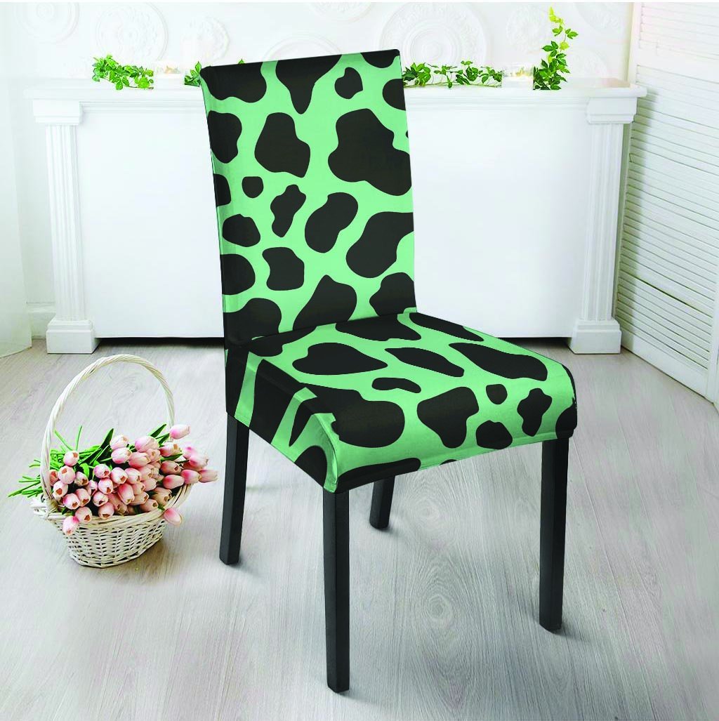 Black And Teal Cow Print Chair Cover-grizzshop