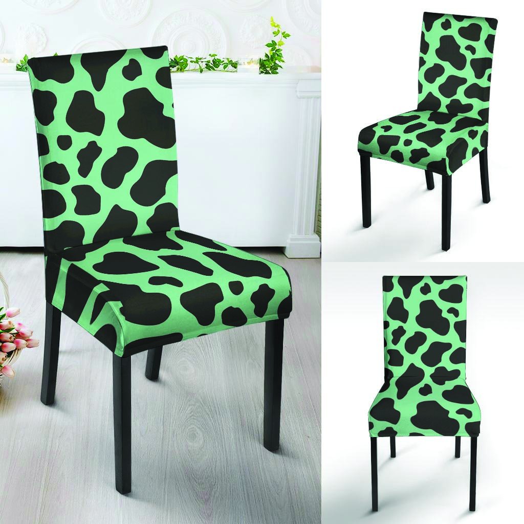 Black And Teal Cow Print Chair Cover-grizzshop