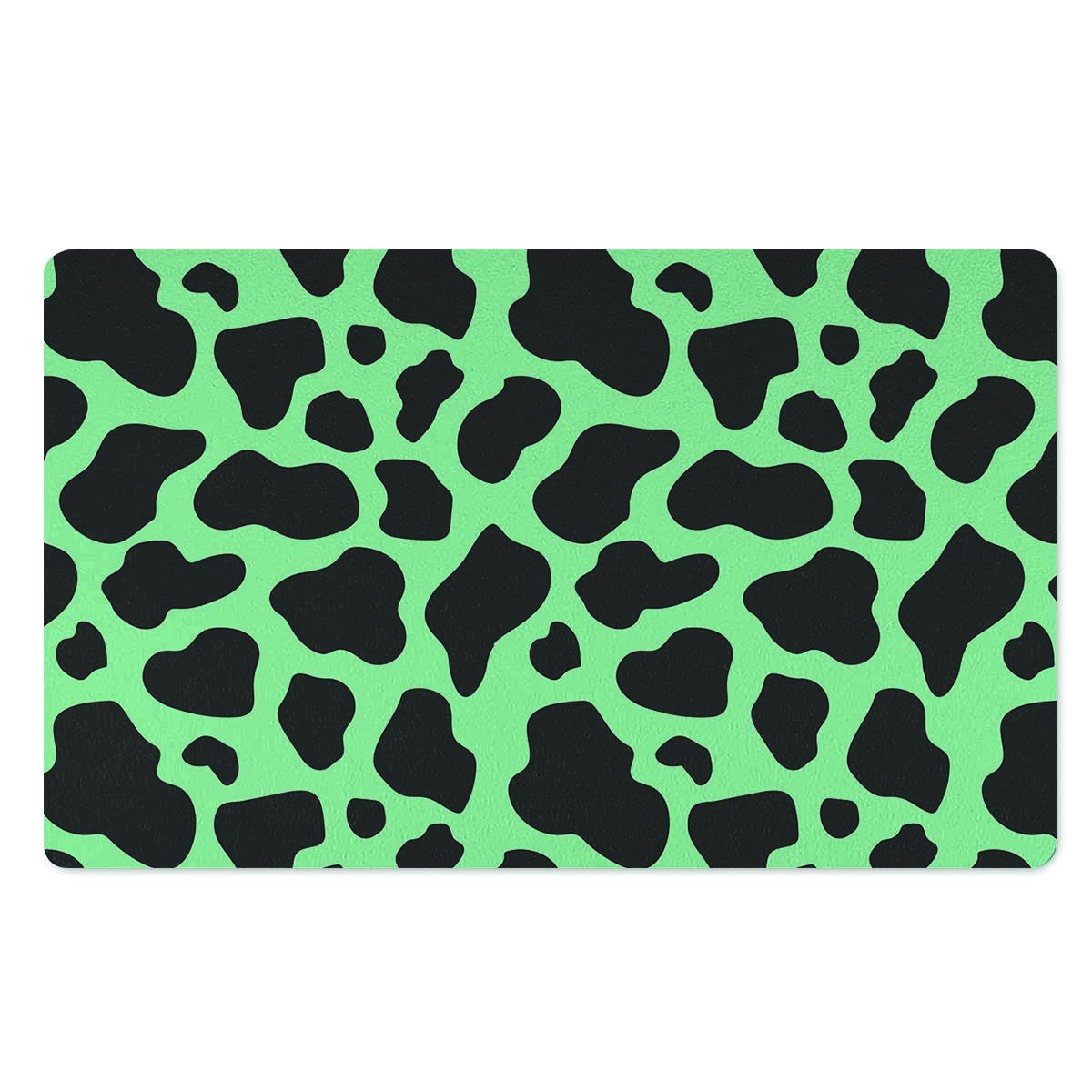 Black And Teal Cow Print Door Mat-grizzshop