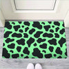 Black And Teal Cow Print Door Mat-grizzshop