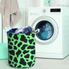 Black And Teal Cow Print Laundry Basket-grizzshop