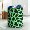 Black And Teal Cow Print Laundry Basket-grizzshop