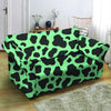 Black And Teal Cow Print Loveseat Cover-grizzshop