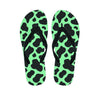 Black And Teal Cow Print Men's Flip Flops-grizzshop