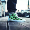 Black And Teal Cow Print Men's High Top Shoes-grizzshop