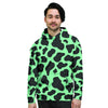 Black And Teal Cow Print Men's Hoodie-grizzshop