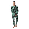 Black And Teal Cow Print Men's Pajamas-grizzshop