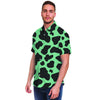 Black And Teal Cow Print Men's Short Sleeve Shirt-grizzshop