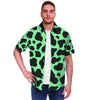 Black And Teal Cow Print Men's Short Sleeve Shirt-grizzshop