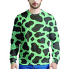 Black And Teal Cow Print Men's Sweatshirt-grizzshop