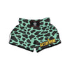 Black And Teal Cow Print Muay Thai Boxing Shorts-grizzshop