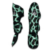 Black And Teal Cow Print Muay Thai Shin Guard-grizzshop