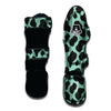 Black And Teal Cow Print Muay Thai Shin Guard-grizzshop