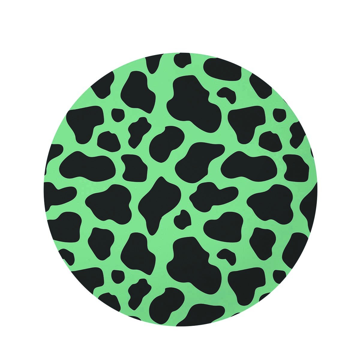 Black And Teal Cow Print Round Rug-grizzshop