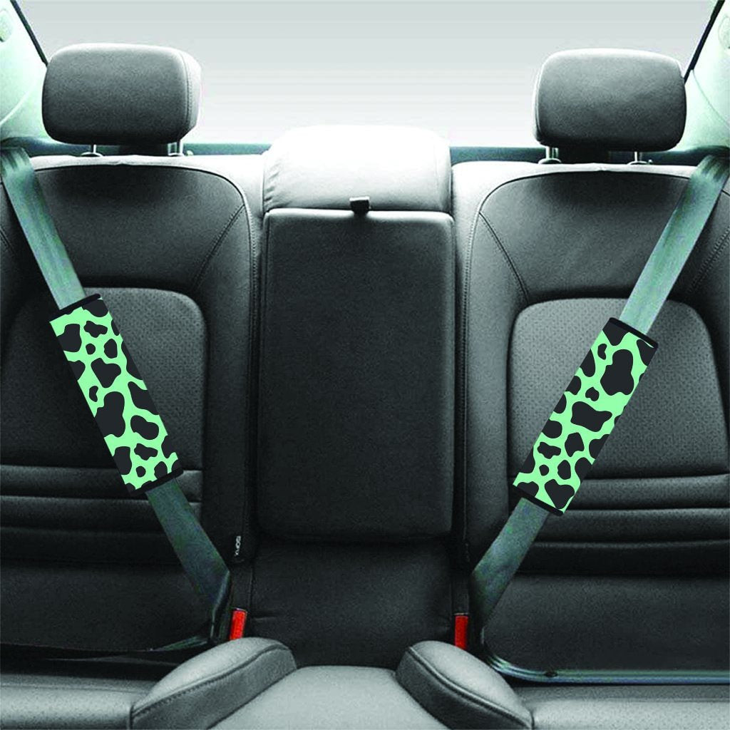 Black And Teal Cow Print Seat Belt Cover-grizzshop