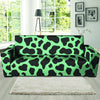 Black And Teal Cow Print Sofa Cover-grizzshop