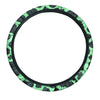 Black And Teal Cow Print Steering Wheel Cover-grizzshop