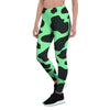 Black And Teal Cow Print Women's Leggings-grizzshop