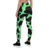 Black And Teal Cow Print Women's Leggings-grizzshop