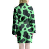 Black And Teal Cow Print Women's Robe-grizzshop