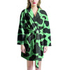 Black And Teal Cow Print Women's Robe-grizzshop