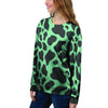 Black And Teal Cow Print Women's Sweatshirt-grizzshop