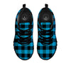 Black And Turquoise Check Print Pattern Black Sneaker-grizzshop