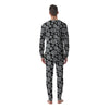 Black And White Aztec Mayan Eagle Print Pattern Men's Pajamas-grizzshop