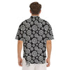 Black And White Aztec Mayan Eagle Print Pattern Men's Short Sleeve Shirts-grizzshop