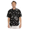 Black And White Boombox Print Pattern Men's Short Sleeve Shirts-grizzshop