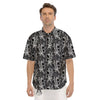 Black And White Chinese Tiger Print Pattern Men's Short Sleeve Shirts-grizzshop