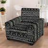 Black And White Doodle Tribal Aztec Print Armchair Cover-grizzshop