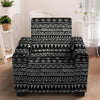 Black And White Doodle Tribal Aztec Print Armchair Cover-grizzshop