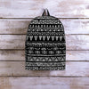 Black And White Doodle Tribal Aztec Print Backpack-grizzshop