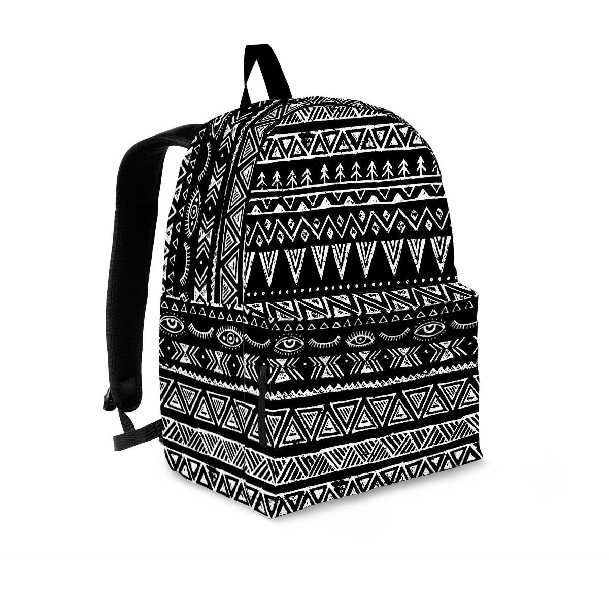 Black And White Doodle Tribal Aztec Print Backpack-grizzshop