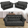 Black And White Doodle Tribal Aztec Print Loveseat Cover-grizzshop