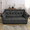 Black And White Doodle Tribal Aztec Print Loveseat Cover-grizzshop