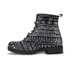 Black And White Doodle Tribal Aztec Print Men's Boots-grizzshop