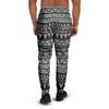 Black And White Doodle Tribal Aztec Print Men's Joggers-grizzshop