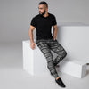 Black And White Doodle Tribal Aztec Print Men's Joggers-grizzshop