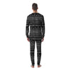 Black And White Doodle Tribal Aztec Print Men's Pajamas-grizzshop