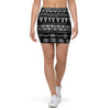 Black And White Doodle Tribal Aztec Print Mini Skirt-grizzshop