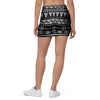 Black And White Doodle Tribal Aztec Print Mini Skirt-grizzshop