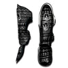 Black And White Doodle Tribal Aztec Print Muay Thai Shin Guard-grizzshop