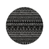 Black And White Doodle Tribal Aztec Print Round Rug-grizzshop